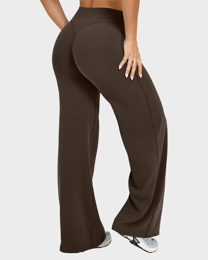 High-Waisted Elastic Wide-Leg Lounge Yoga Pants