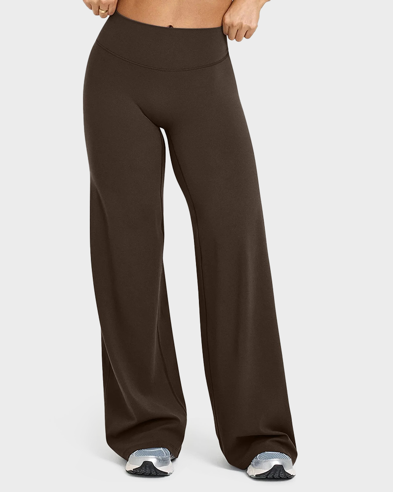 High-Waisted Elastic Wide-Leg Lounge Yoga Pants