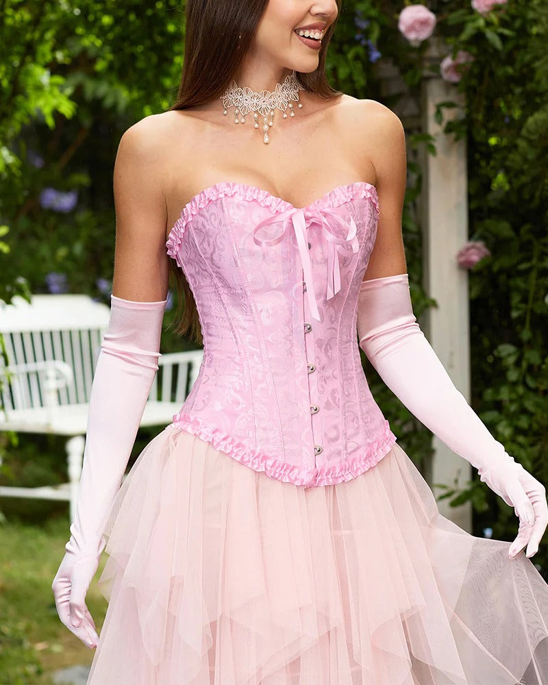 Halloween Lace Up Boned Overbust Renaissance Corset Bustier