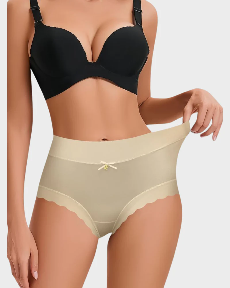 Silky High Waist Elastic Solid Women's Briefs (6 pcs)
