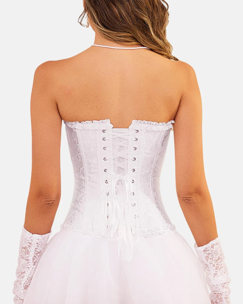 Halloween Lace Up Boned Overbust Renaissance Corset Bustier