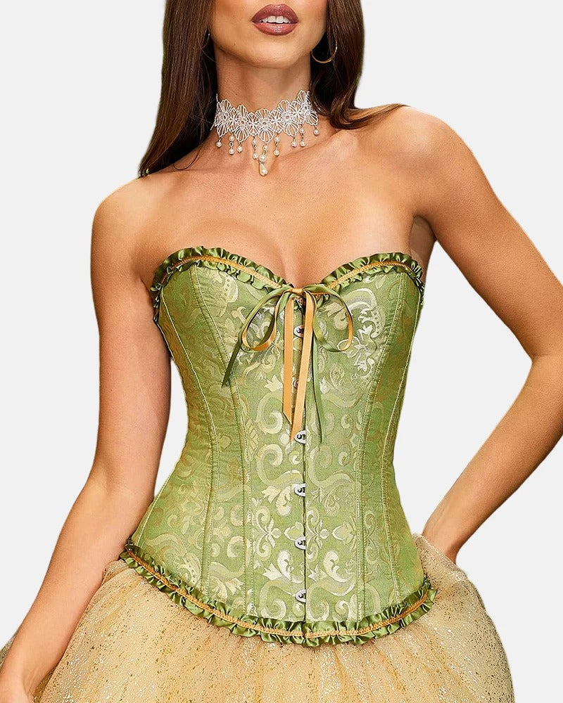 Halloween Lace Up Boned Overbust Renaissance Corset Bustier