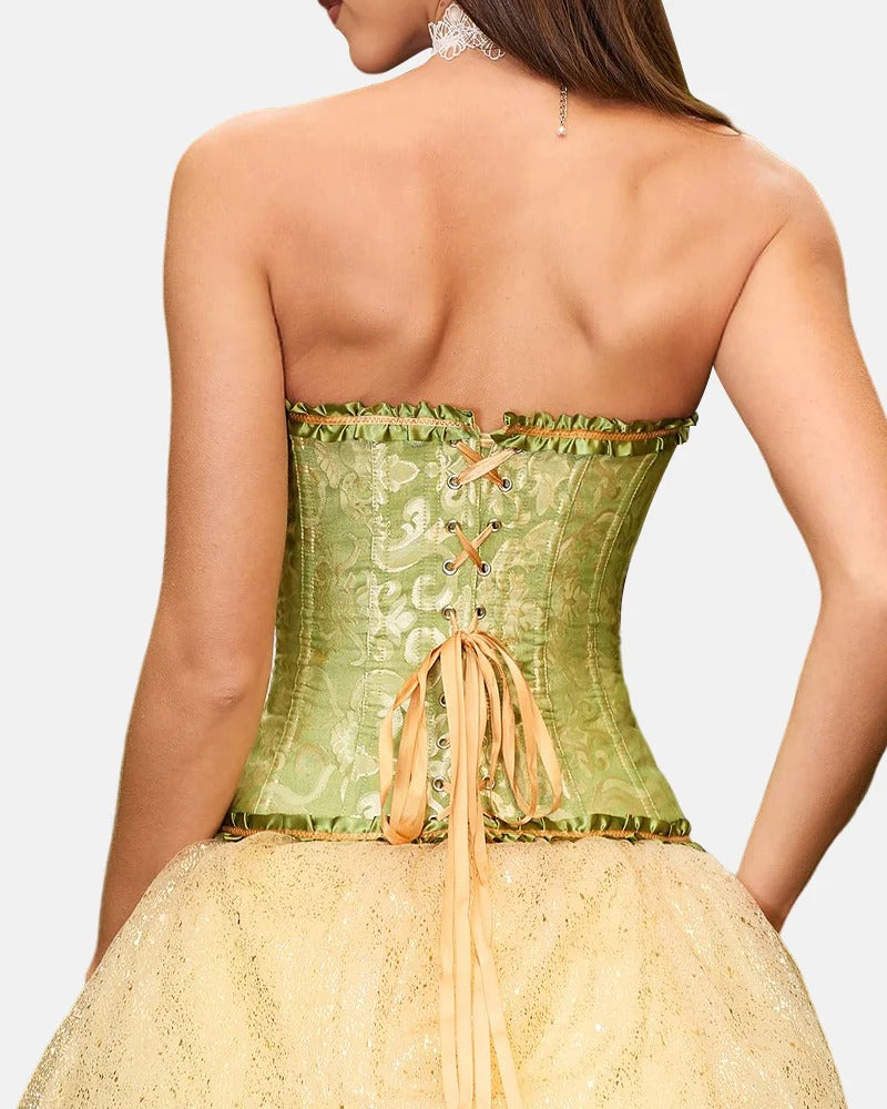 Halloween Lace Up Boned Overbust Renaissance Corset Bustier