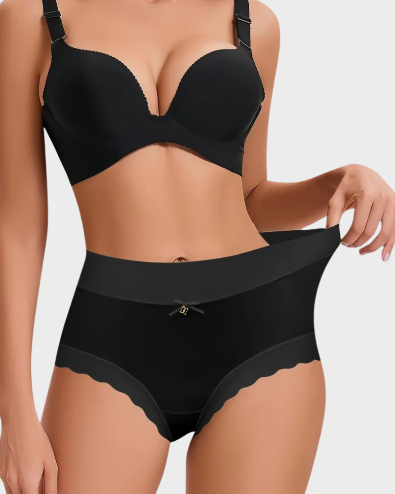 Silky High Waist Elastic Solid Women's Briefs (6 pcs)