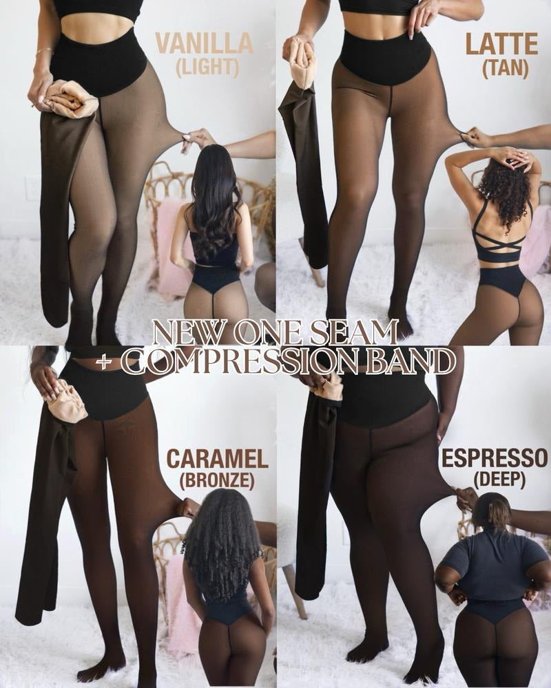 Translucent Fleece Lined Tights For All Skin Tone