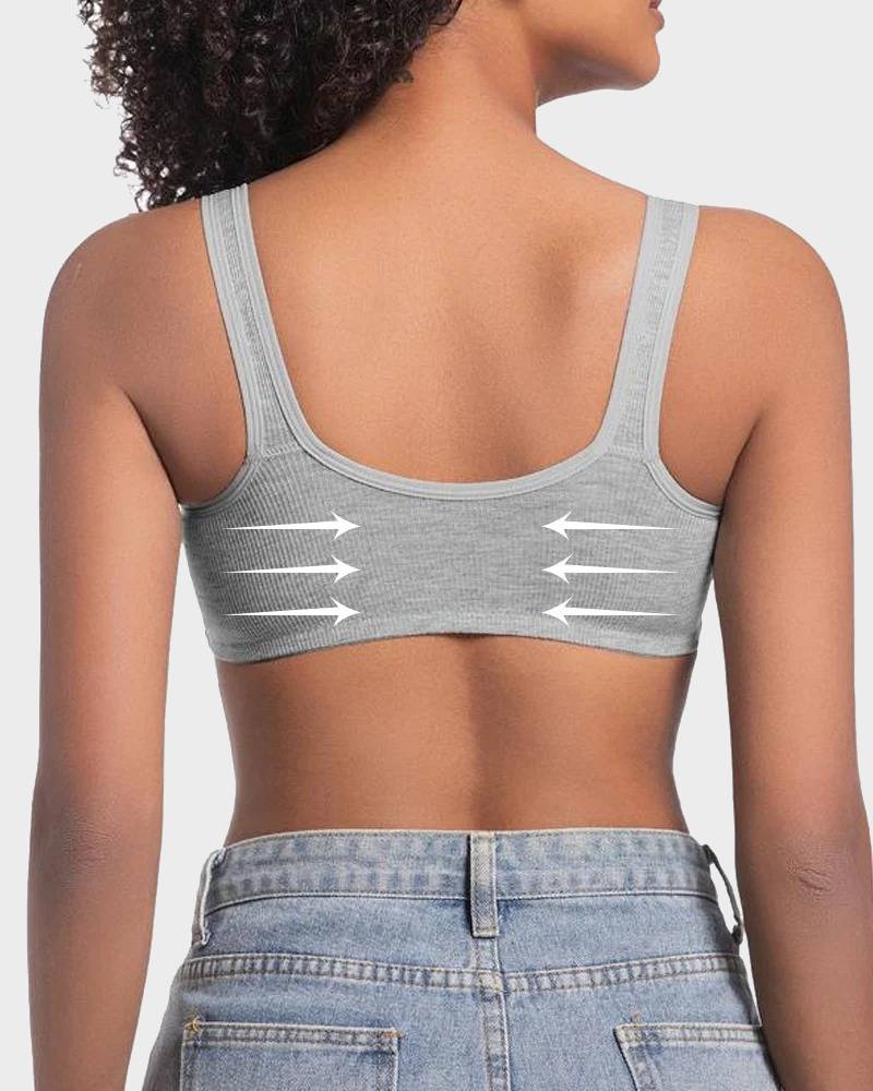 Easy-On Front Closure Push-Up Adjustable Cross-Back Bra