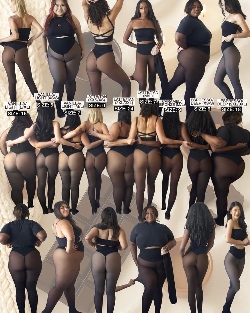 Translucent Fleece Lined Tights For All Skin Tone