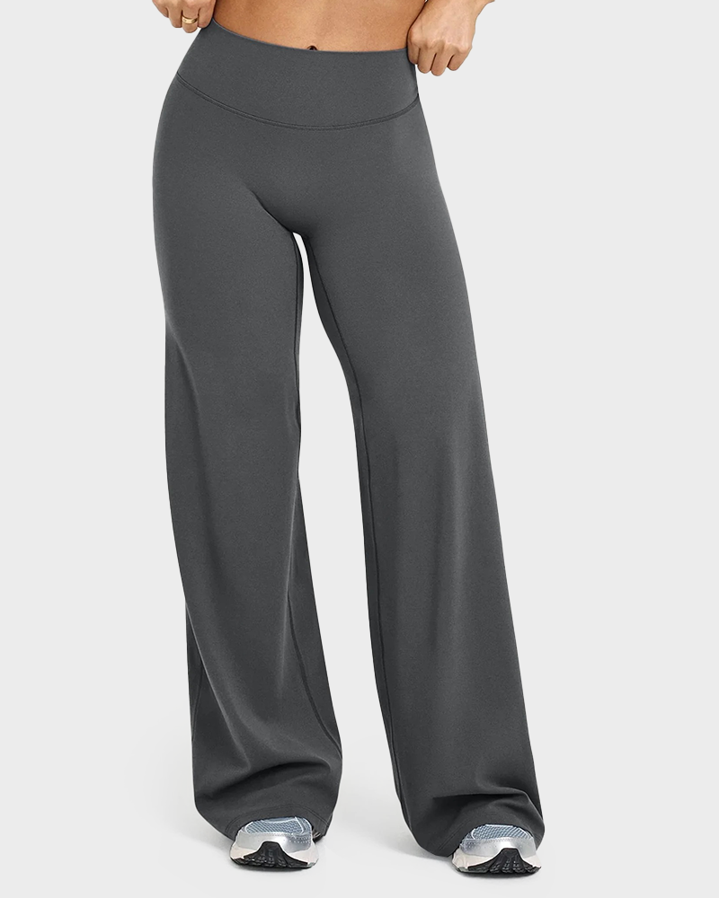 High-Waisted Elastic Wide-Leg Lounge Yoga Pants