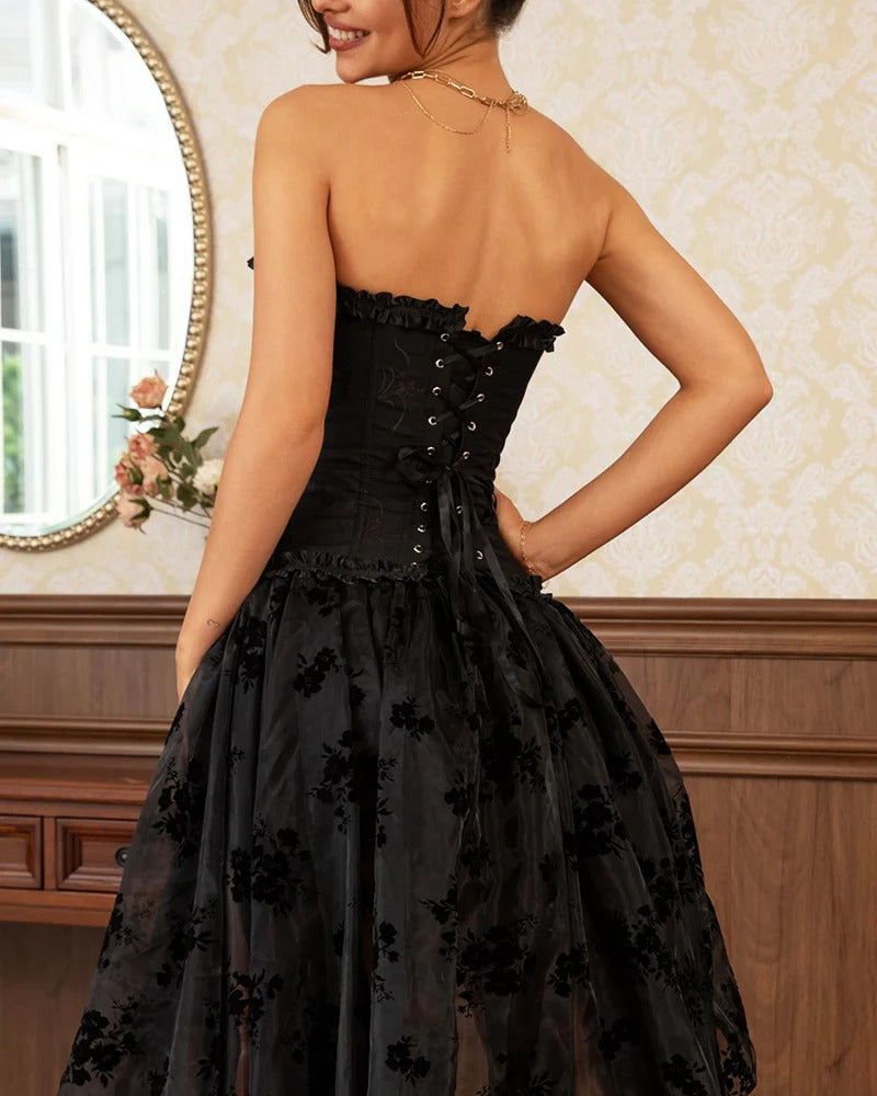 Halloween Lace Up Boned Overbust Renaissance Corset Bustier