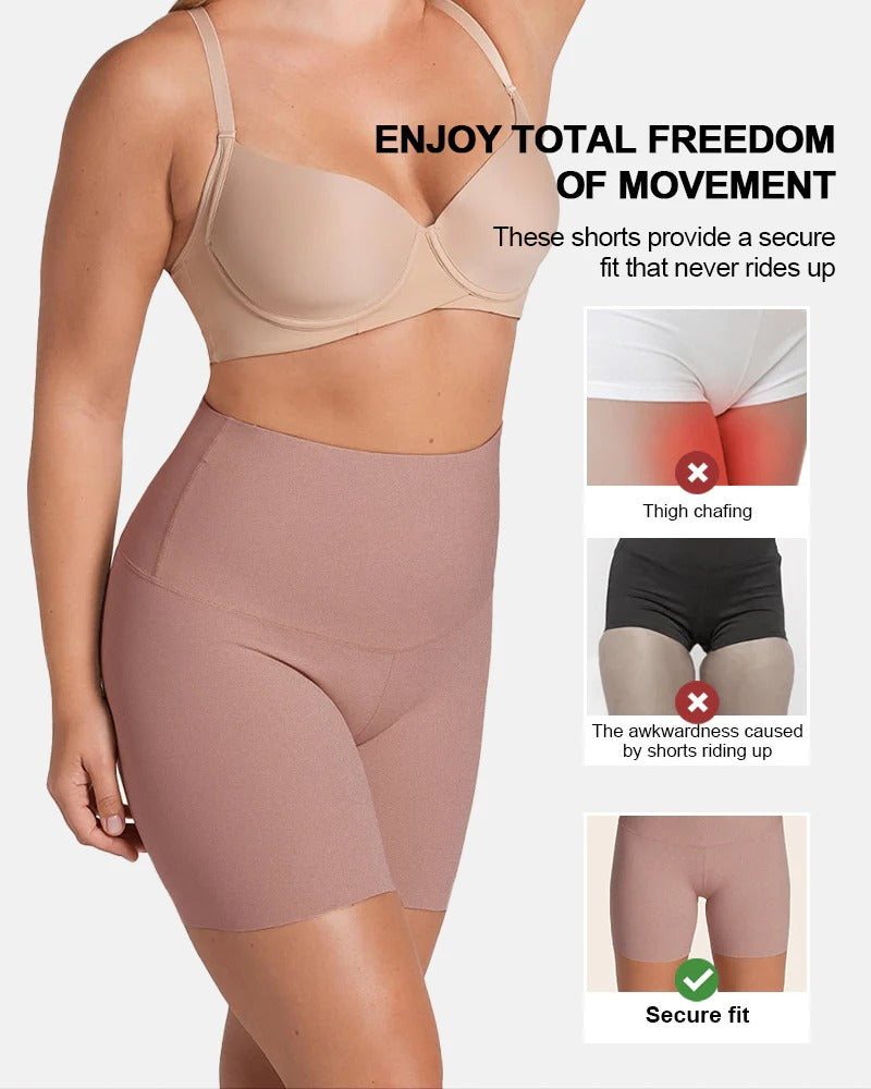 No Slip Waistband Butt Lift Tummy Control Yoga Shorts