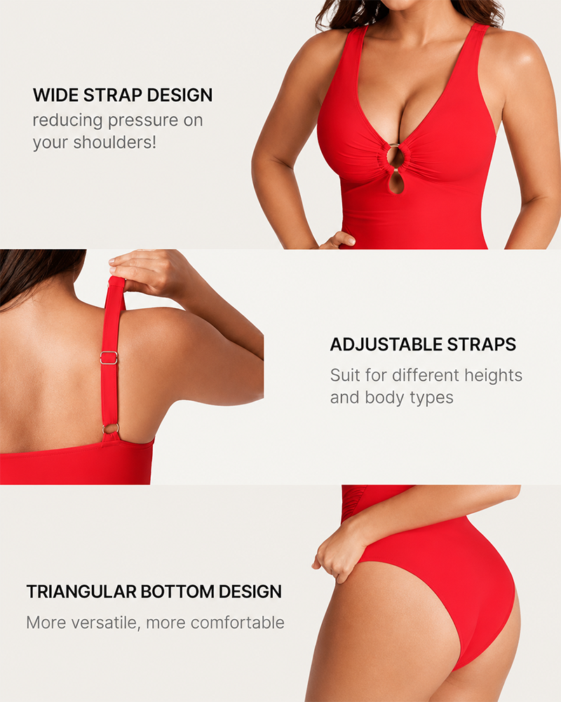 High Cut Tummy Tucking One Piece with Removable Pads Swimsuit