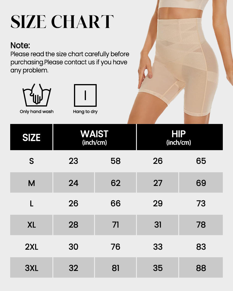Mesh High Waist Cross Compression Shapewear Shorts