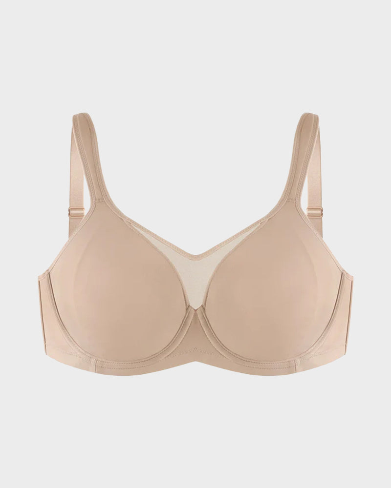 Plus Size Unlined Full Coverage Non-padded Cooling Minimizer Bra