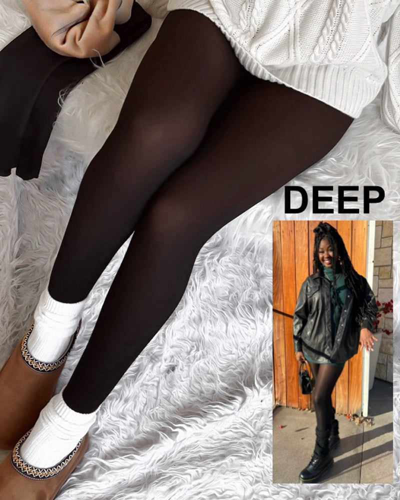 Translucent Fleece Lined Tights For All Skin Tone