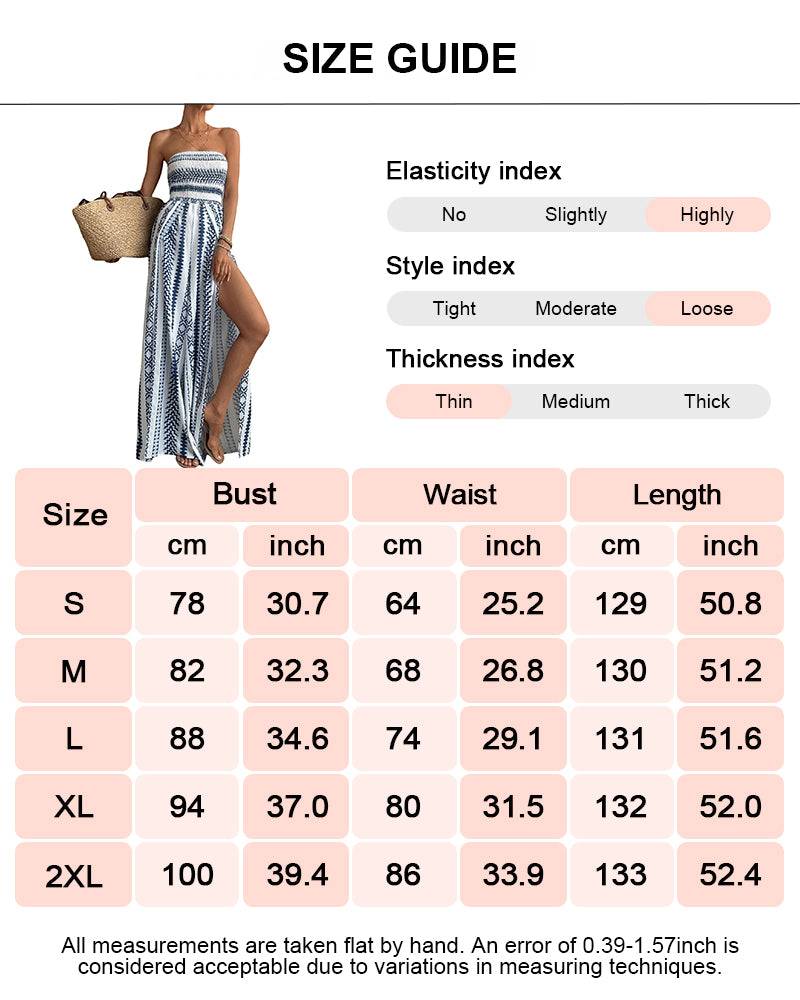Boho Halter & Strapless High Split Wide Leg Jumpsuit